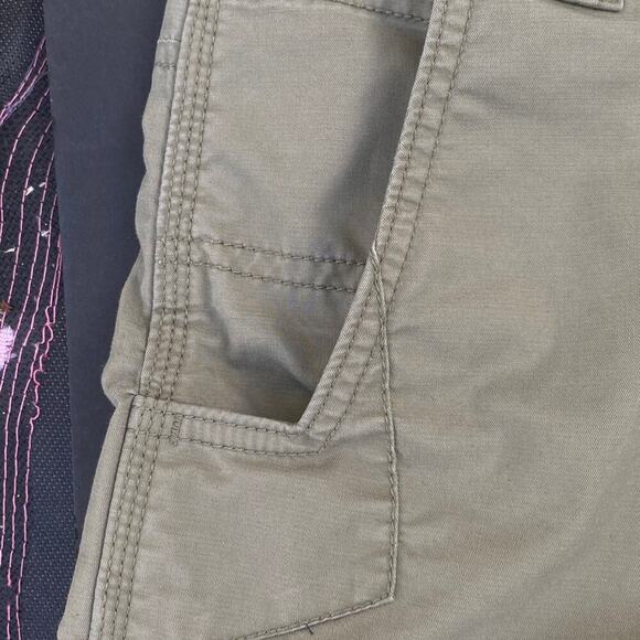 Carhartt Khaki Green Mens Size 40 Zip Pockets Button Closure Casual Shorts - Picture 10 of 12